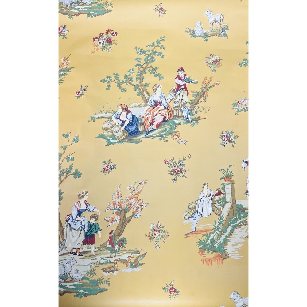 Shumacher Fabric Le Toil Du Marche Gold #167683 Lot